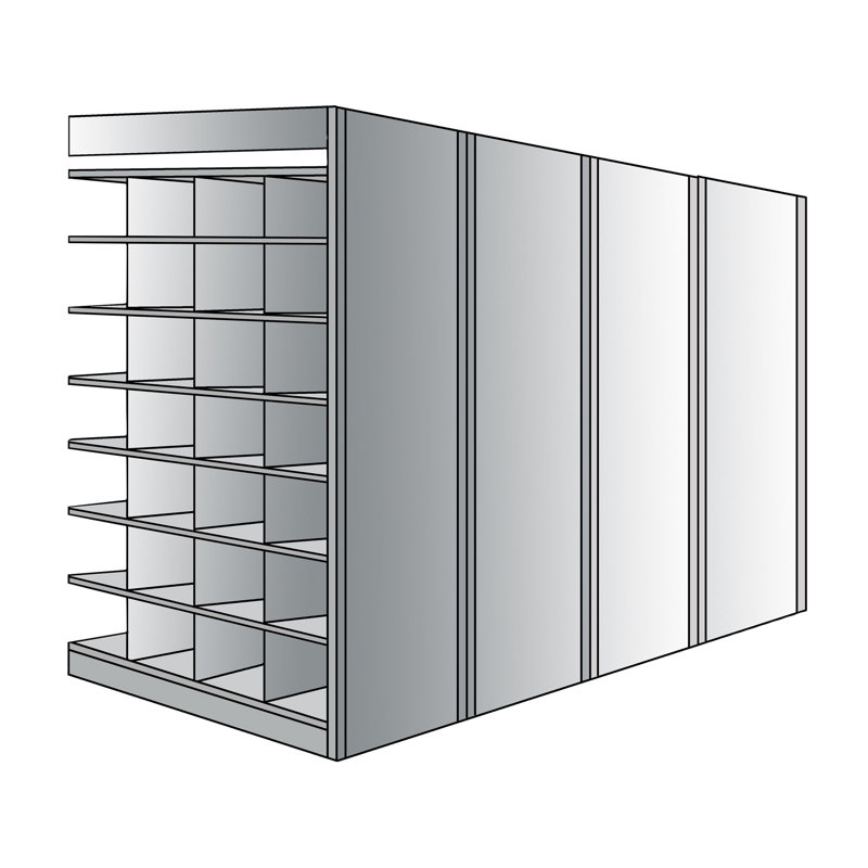Hallowell 36"W x 96"D Heavy-Duty Steel Deep Bin Shelving, Blue/Gray