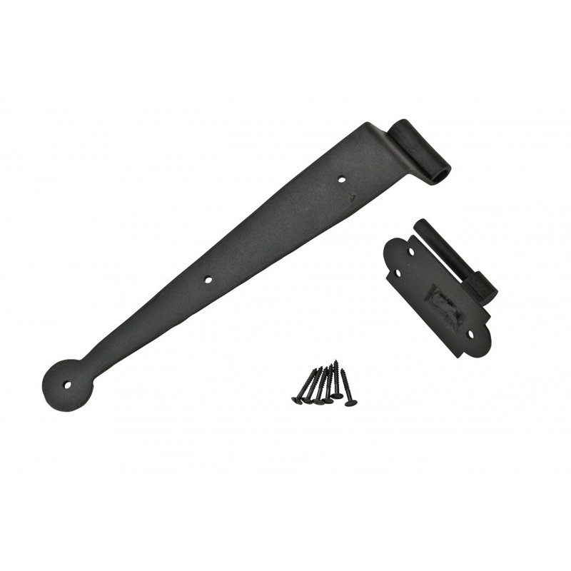 Black Wrought Iron Offset Pintle Shutter Hinges Set