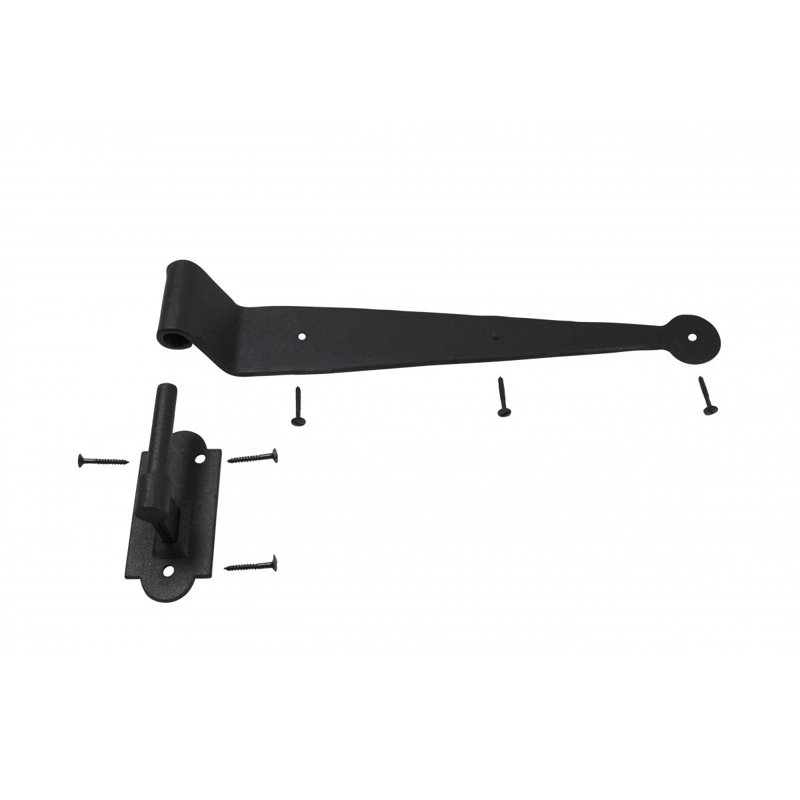 Black Wrought Iron Offset Pintle Shutter Hinges Set