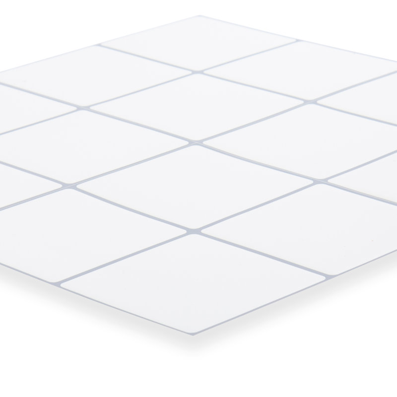 White Self-Adhesive Interlocking PVC Wall Tiles, 10x10