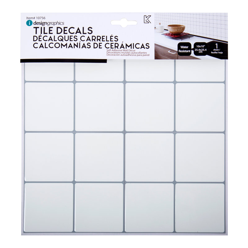 White Self-Adhesive Interlocking PVC Wall Tiles, 10x10