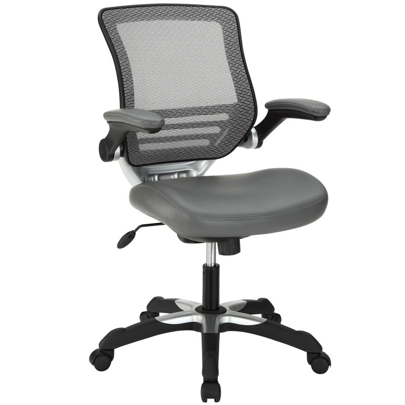 Edge Swivel Office Chair with Adjustable Arms in Tan Vinyl