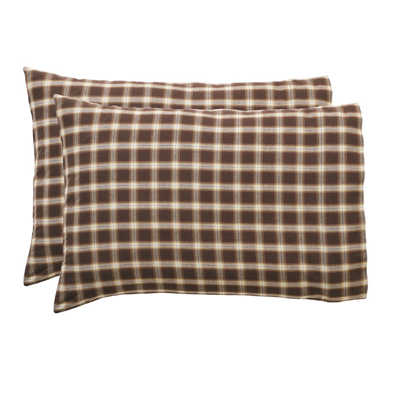 Rory Brown Plaid Cotton Standard Pillowcase Set