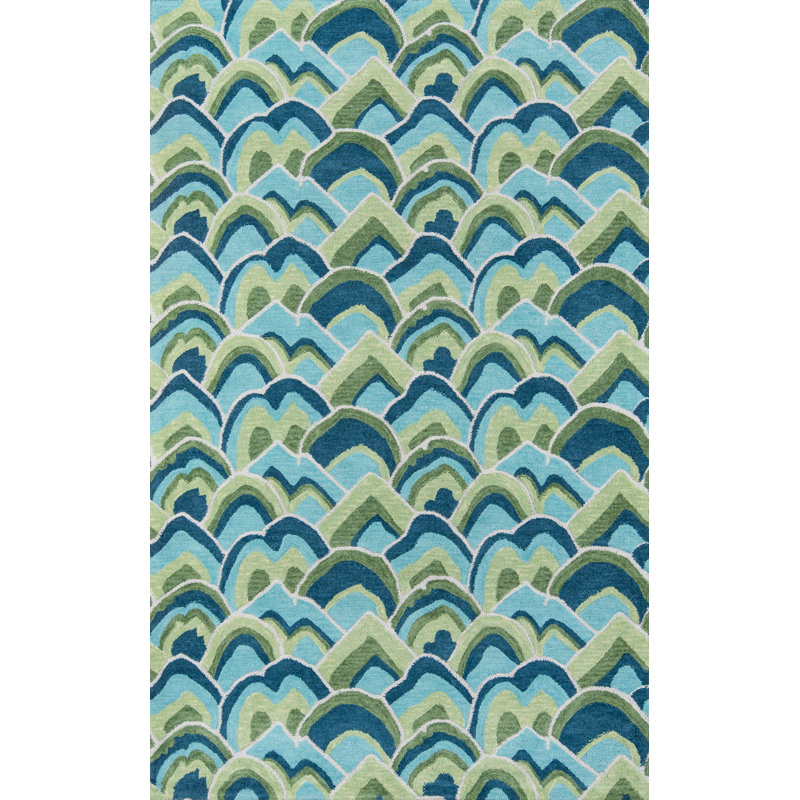 Handmade Green Cotton Tufted Rectangular 8' x 10' Rug
