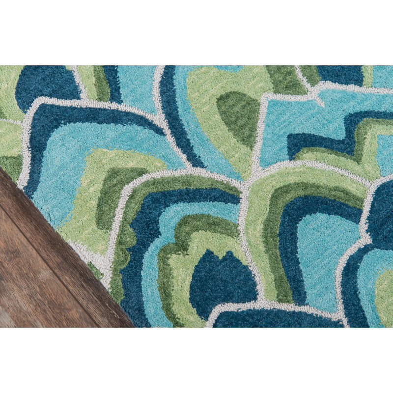Handmade Green Cotton Tufted Rectangular 8' x 10' Rug