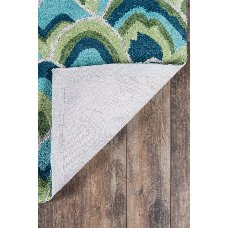 Handmade Green Cotton Tufted Rectangular 8' x 10' Rug