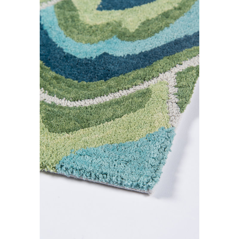 Handmade Green Cotton Tufted Rectangular 8' x 10' Rug