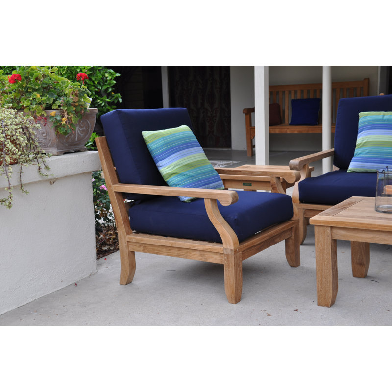 Riviera 7-Piece Teak Outdoor Conversation Set with Gray Cushions