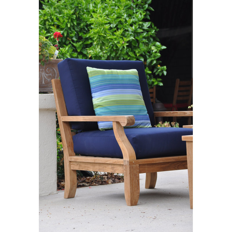 Riviera 7-Piece Teak Outdoor Conversation Set with Gray Cushions