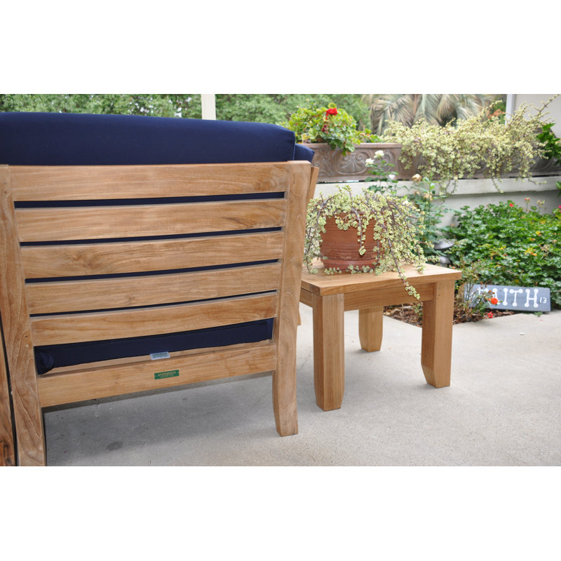 Riviera 7-Piece Teak Outdoor Conversation Set with Gray Cushions