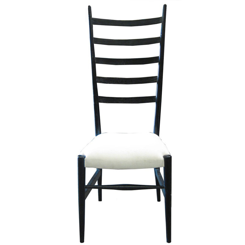 Noir Hand Rubbed Black Mahogany Ladderback Side Chair