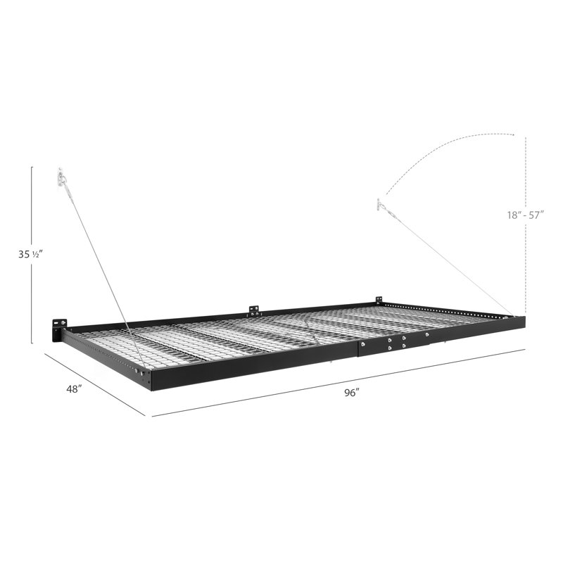 Black Steel Wall Mounted Garage Shelf Set