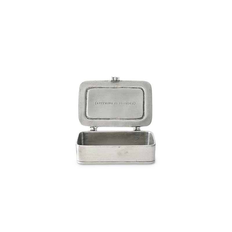 Handcrafted Pewter Lidded Desk Accessory Box
