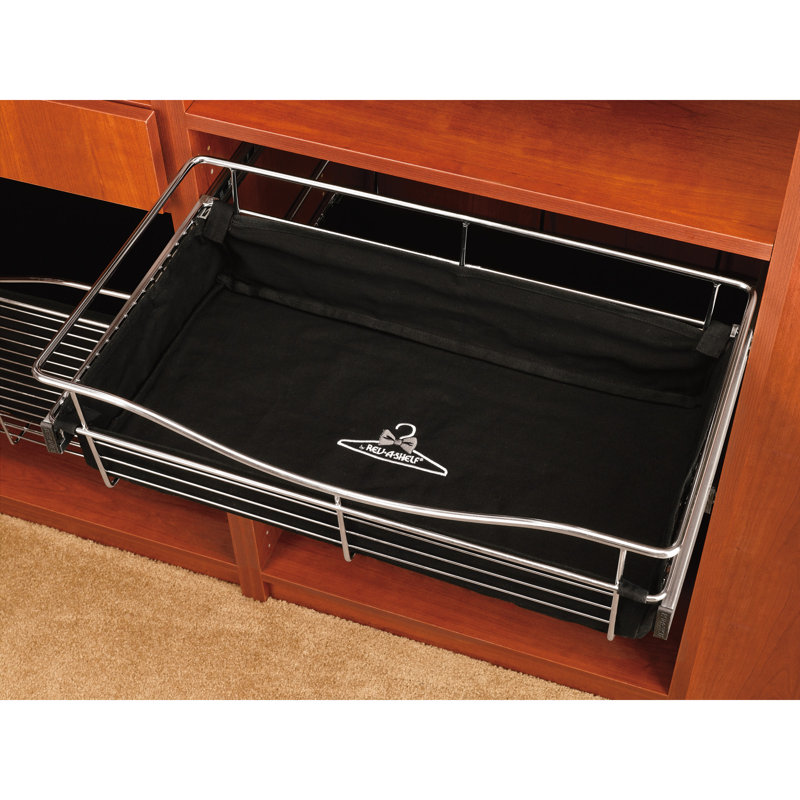 Black Linen Closet Basket Liner, 16.75" Wide