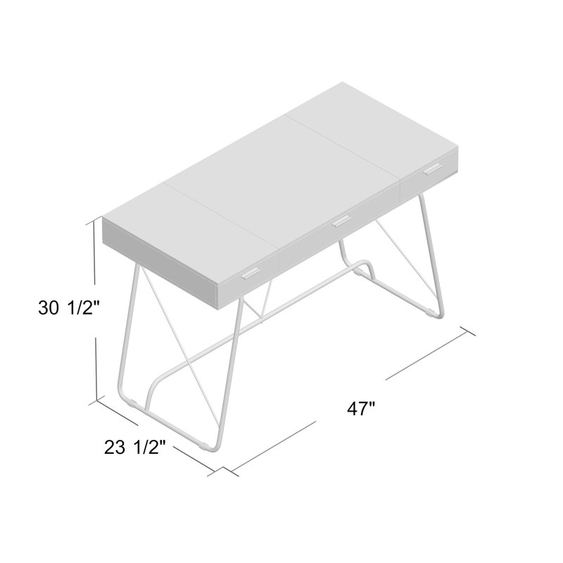 Birch and White Dual-Tone Office Desk with Storage Drawers