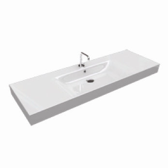 Cento 17.7'' White Ceramic Rectangular Semi-Pedestal Sink