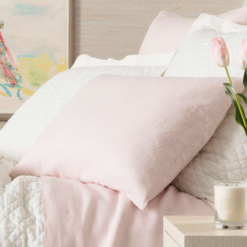 Standard Slipper Pink Linen Sham