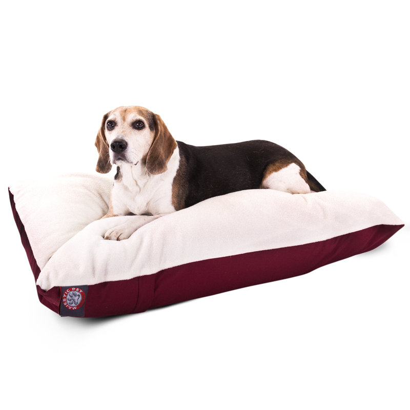 Burgundy Faux Sheepskin Medium Outdoor Pet Bed