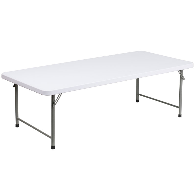 Gray Metal Frame White Plastic Kids Folding Table