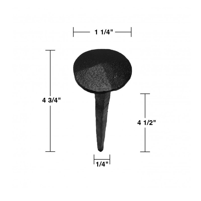 Black Wrought Iron Decorative Clavos Nails 4.75 Inches