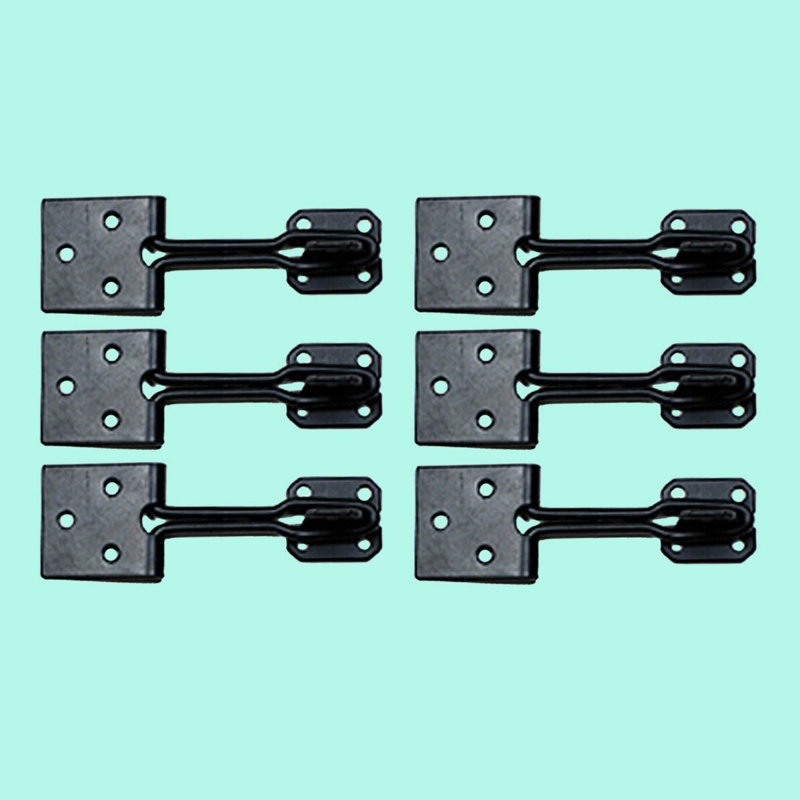Black Wrought Iron Cabinet Door Hasp Lock Set