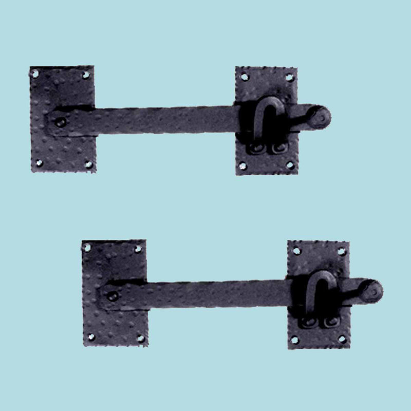 12" Black Wrought Iron Gate and Door Latch Set