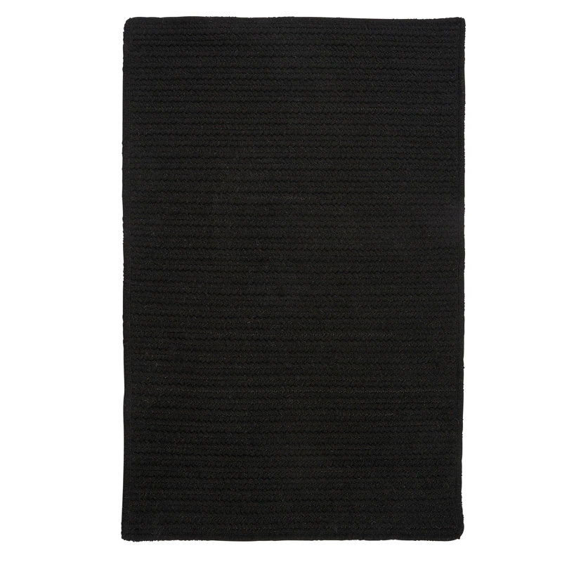 Handmade Black Wool Blend Reversible Runner Rug 2' x 12'