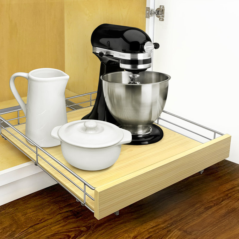 Professional 21" Wood and Chrome Pull Out Cabinet Organizer