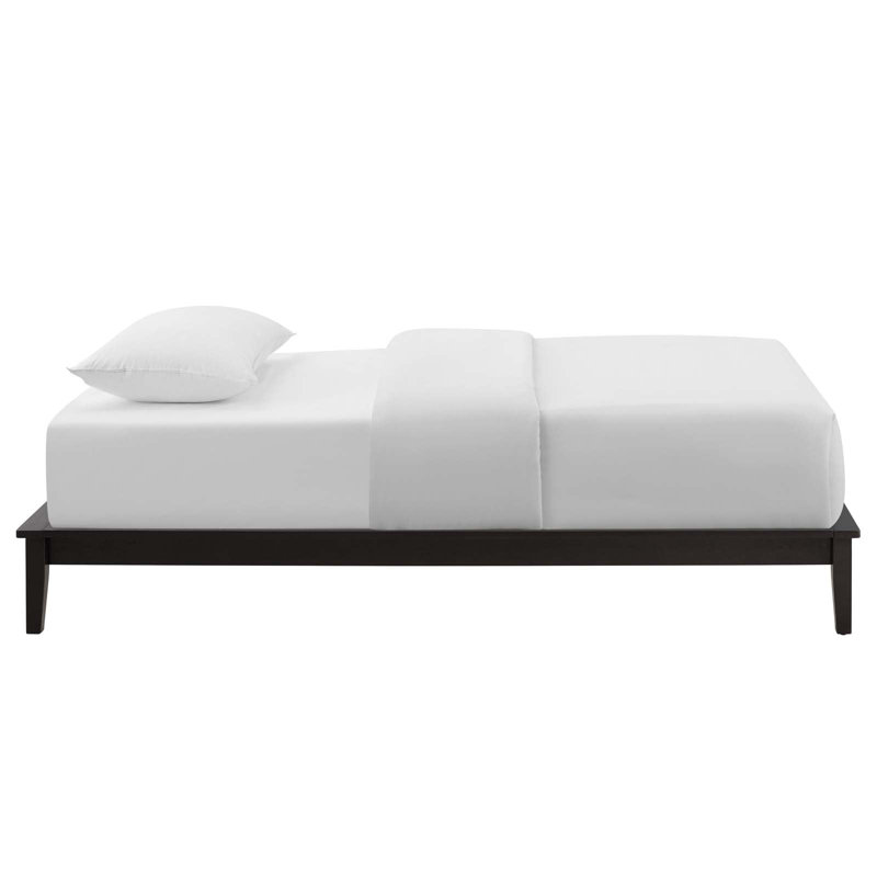 Cappuccino Twin Wood Platform Bed Frame with Headboard
