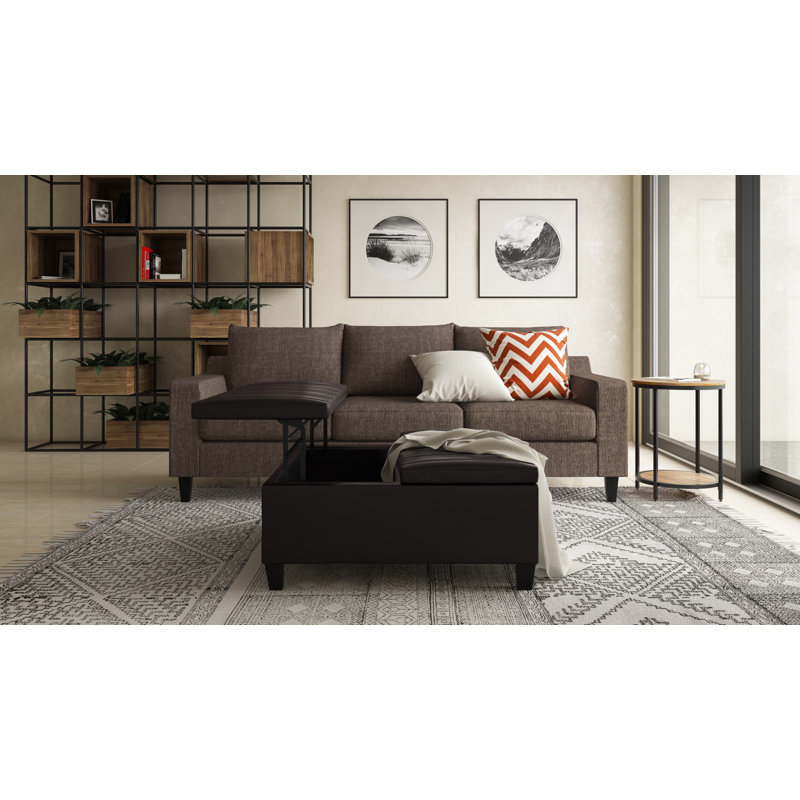 Simpli Home 18.5" Black Metal and Natural Wood Round Side Table