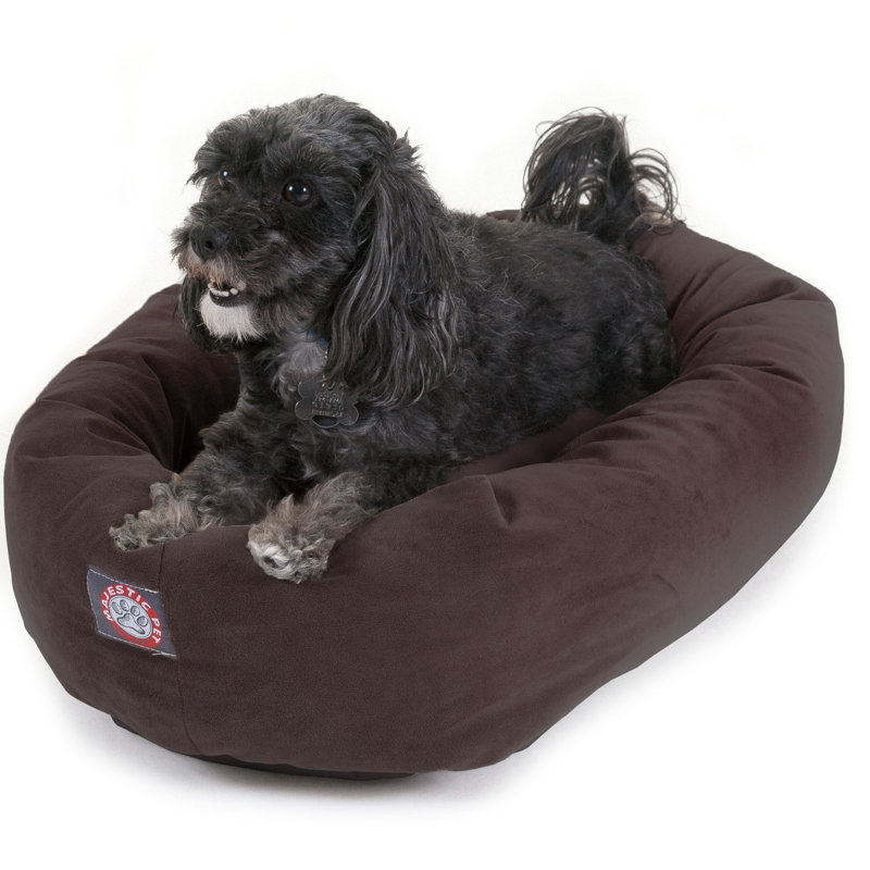 Small Chocolate Suede Waterproof Outdoor Dog Bed