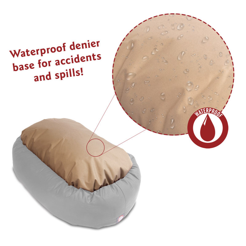 X-Large Chocolate Suede Outdoor Bolster Dog Bed