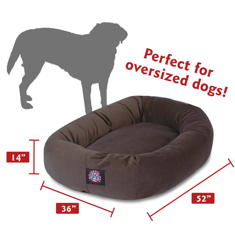 X-Large Chocolate Suede Outdoor Bolster Dog Bed