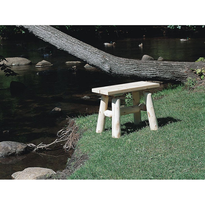 Natural Cedar and Pine Outdoor End Bench, 23"
