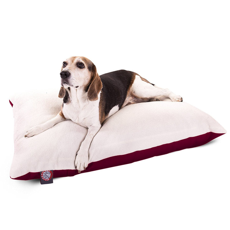 Burgundy Faux Sheepskin Medium Outdoor Pet Bed
