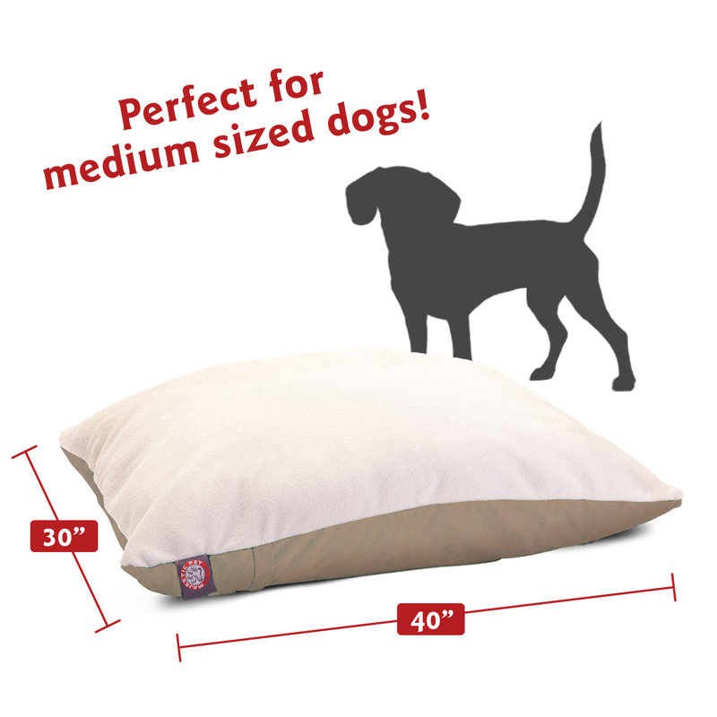 Medium Khaki Orthopedic Faux Sheepskin Dog Bed