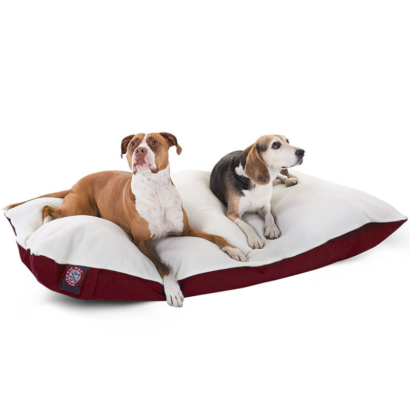Burgundy Faux Sheepskin Medium Outdoor Pet Bed