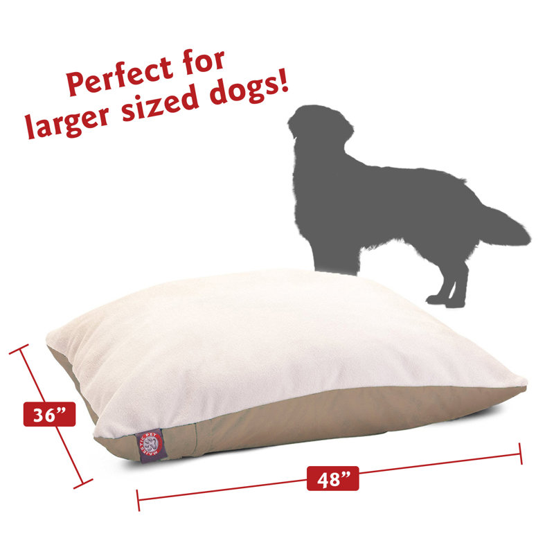 Medium Khaki Orthopedic Faux Sheepskin Dog Bed
