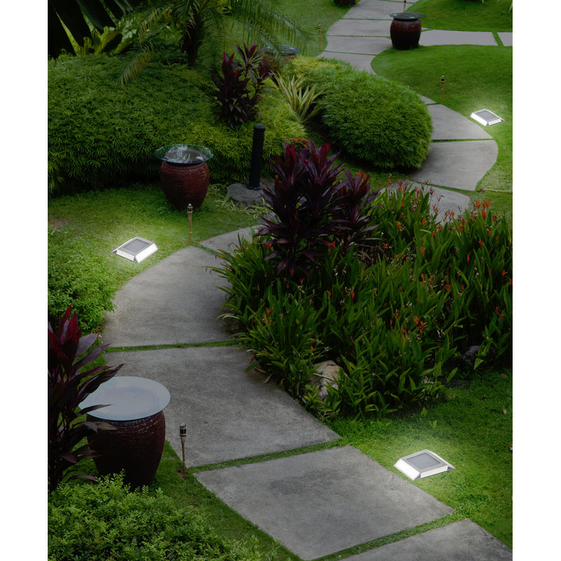 Stainless Steel Solar LED Pathway Lanterns Multipack