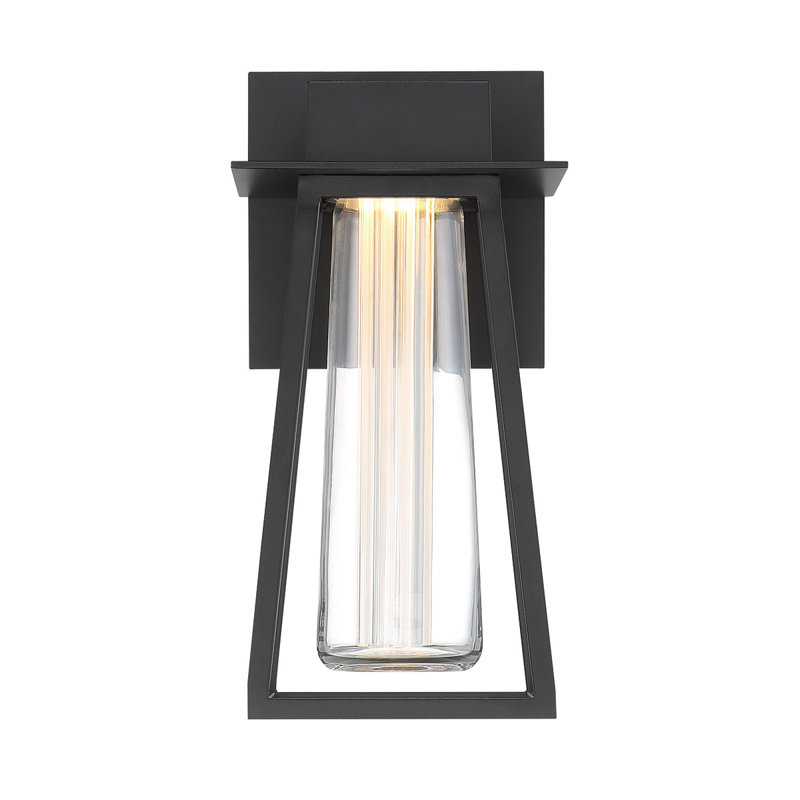 Black Aluminum LED Outdoor Wall Sconce with Clear Glass