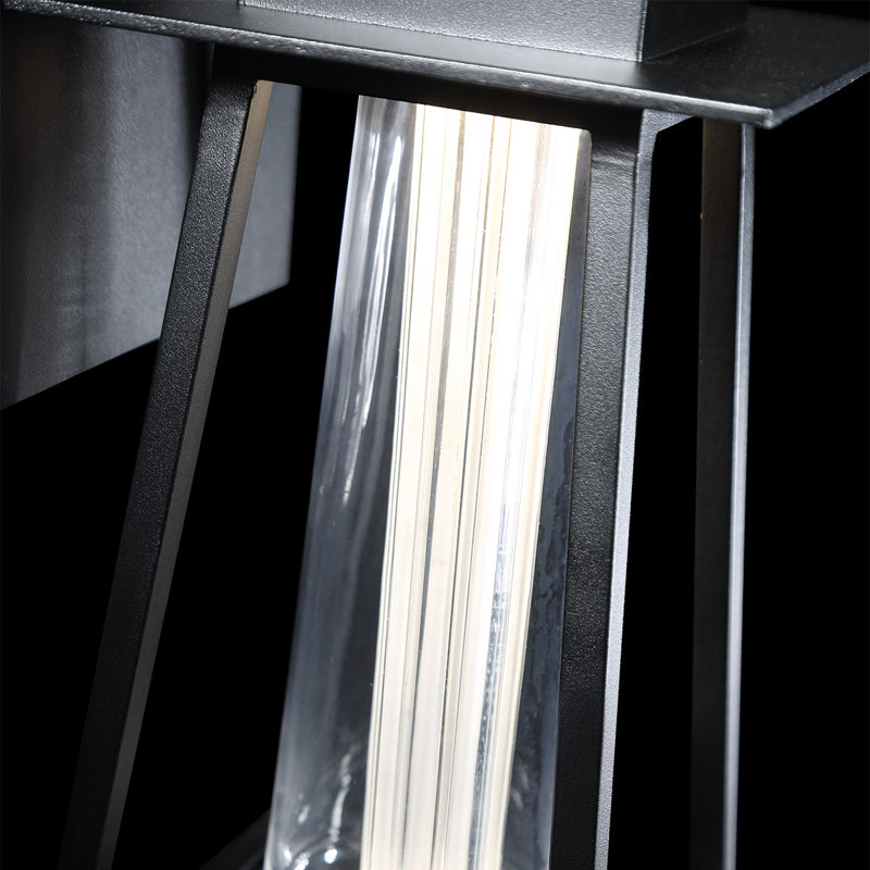 Black Aluminum LED Outdoor Wall Sconce with Clear Glass