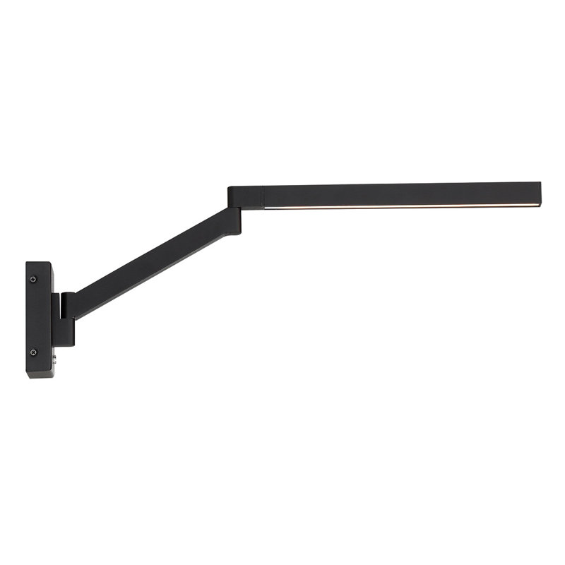 Joziah Black Aluminum LED Swing Arm Sconce with White Diffuser