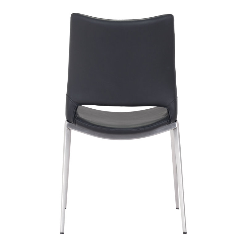 High Black Metal Retro Dining Side Chair Set