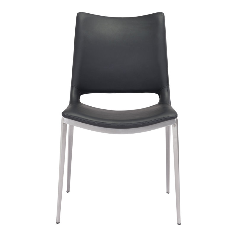 High Black Metal Retro Dining Side Chair Set