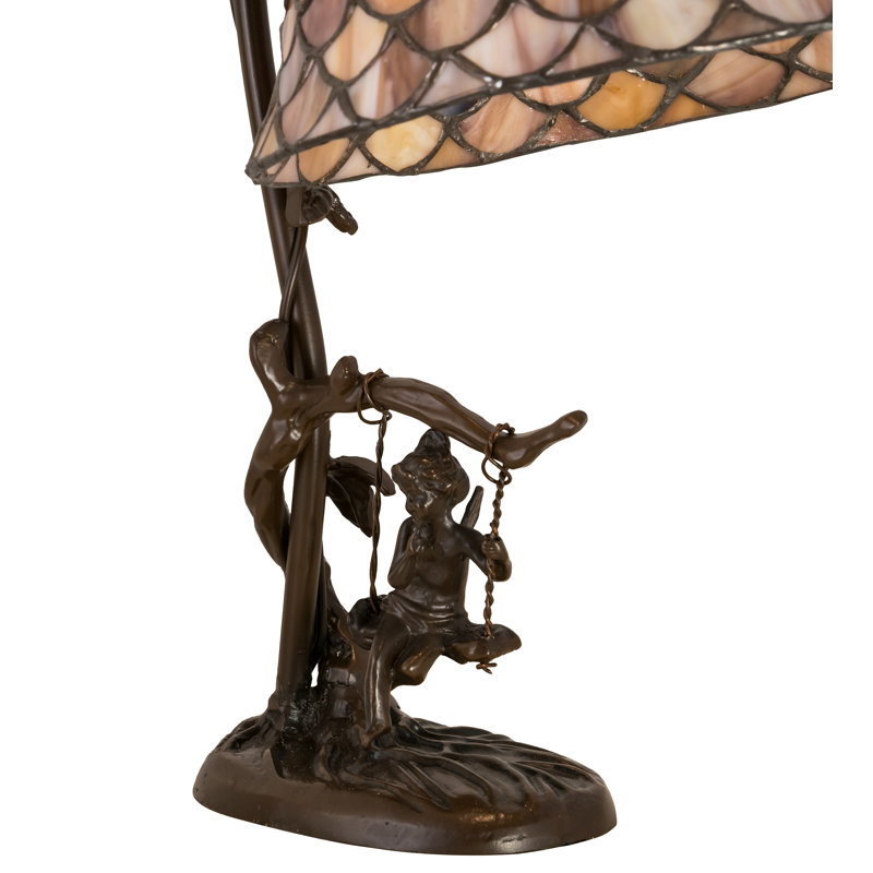 Bronze Stained Glass Fishscale Table Lamp