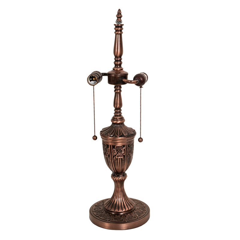 Mahogany Bronze 25" Table Lamp with Stained Glass Shade