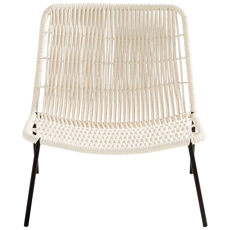 Althea White Cotton Rope and Iron Accent Chair
