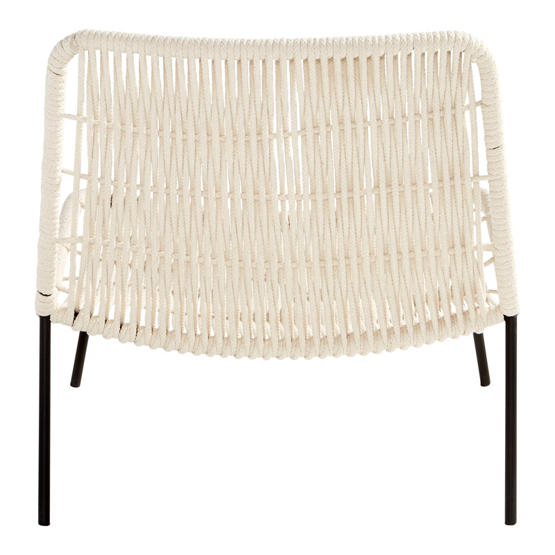 Althea White Cotton Rope and Iron Accent Chair