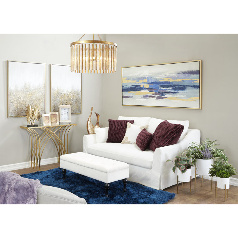 Elegant Gold Metal & Mirrored Glass Art Deco Console Table