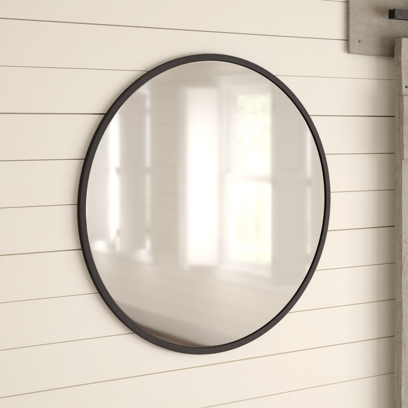 Umbra Hub 20" Industrial Black Rubber Round Wall Mirror